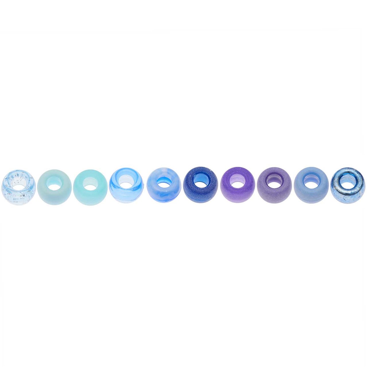 Rico Design itoshii - Ponii Beads Blau Mix 9x6mm 80 Stück