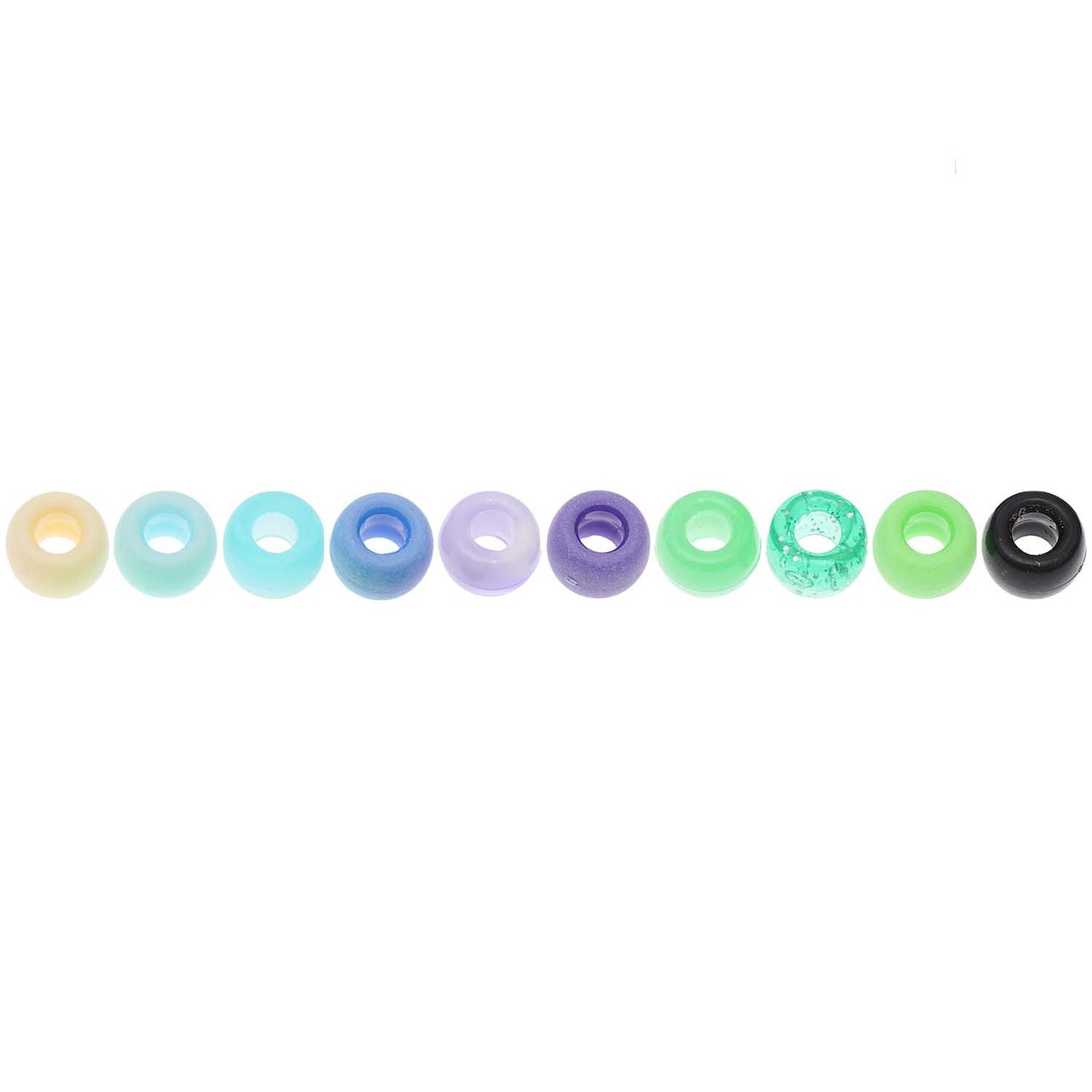 Rico Design itoshii - Ponii Beads Aqua Mix 9x6mm 80 Stück