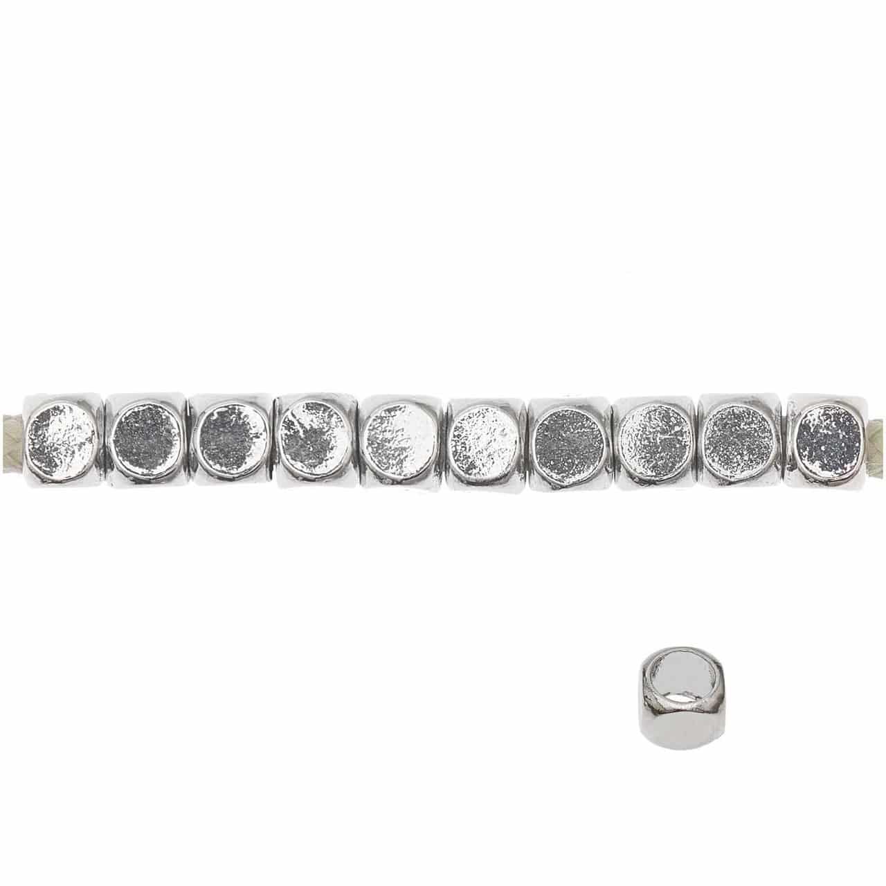 Rico Design itoshii - Ponii Beads Würfel 5x5mm 20 Stück silber