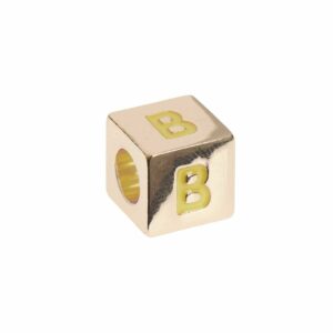 Rico Design itoshii – Ponii Beads Buchstabenwürfel gold 10x10x10mm B
