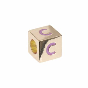 Rico Design itoshii – Ponii Beads Buchstabenwürfel gold 10x10x10mm C