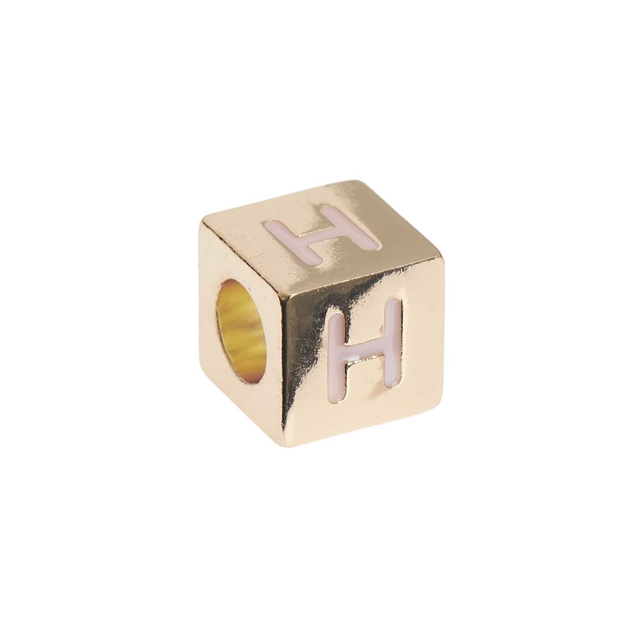 Rico Design itoshii – Ponii Beads Buchstabenwürfel gold 10x10x10mm H