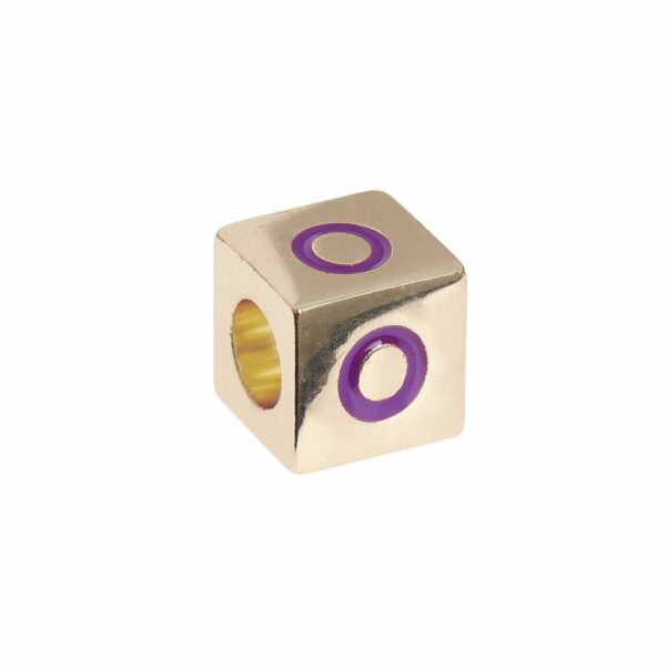 Rico Design itoshii – Ponii Beads Buchstabenwürfel gold 10x10x10mm O