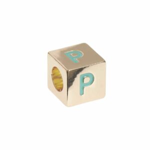 Rico Design itoshii – Ponii Beads Buchstabenwürfel gold 10x10x10mm P