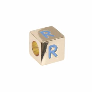 Rico Design itoshii – Ponii Beads Buchstabenwürfel gold 10x10x10mm R