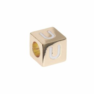 Rico Design itoshii – Ponii Beads Buchstabenwürfel gold 10x10x10mm U