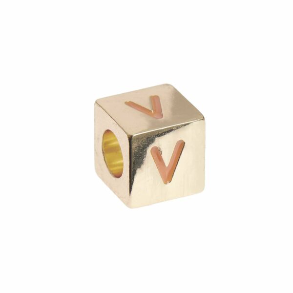 Rico Design itoshii – Ponii Beads Buchstabenwürfel gold 10x10x10mm V