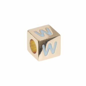 Rico Design itoshii – Ponii Beads Buchstabenwürfel gold 10x10x10mm W
