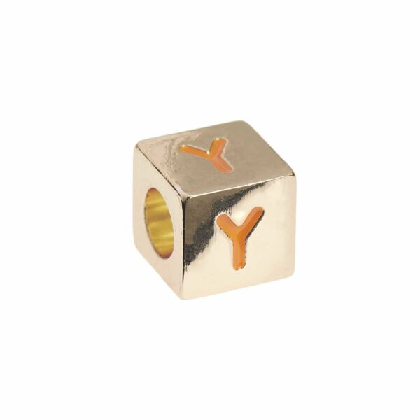 Rico Design itoshii – Ponii Beads Buchstabenwürfel gold 10x10x10mm Y