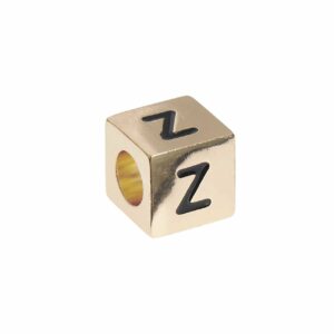 Rico Design itoshii – Ponii Beads Buchstabenwürfel gold 10x10x10mm Z