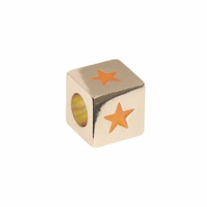 Rico Design itoshii - Ponii Beads Würfel Stern gold 10x10x10mm