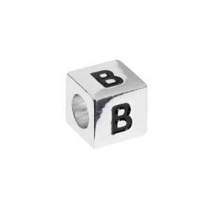 Rico Design itoshii – Ponii Beads Buchstabenwürfel silber 10x10x10mm B