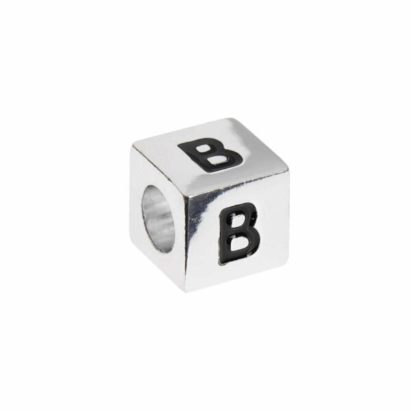 Rico Design itoshii – Ponii Beads Buchstabenwürfel silber 10x10x10mm B