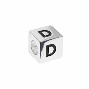 Rico Design itoshii – Ponii Beads Buchstabenwürfel silber 10x10x10mm D