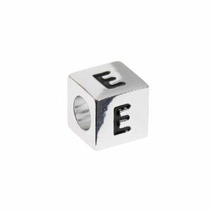 Rico Design itoshii – Ponii Beads Buchstabenwürfel silber 10x10x10mm E