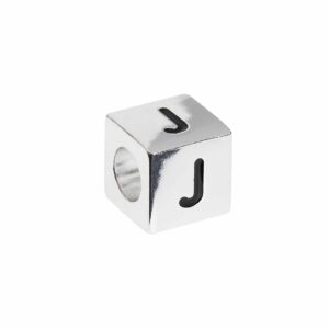 Rico Design itoshii – Ponii Beads Buchstabenwürfel silber 10x10x10mm J