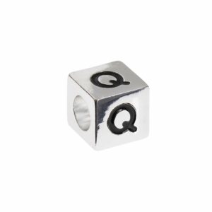 Rico Design itoshii – Ponii Beads Buchstabenwürfel silber 10x10x10mm Q