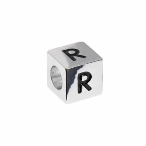 Rico Design itoshii – Ponii Beads Buchstabenwürfel silber 10x10x10mm R