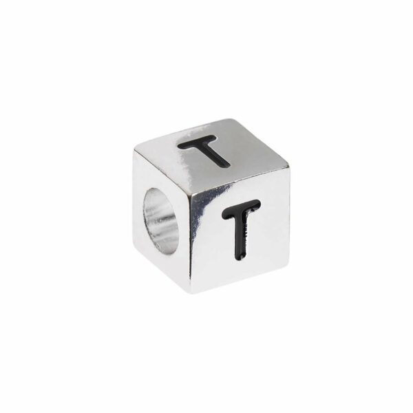 Rico Design itoshii – Ponii Beads Buchstabenwürfel silber 10x10x10mm T