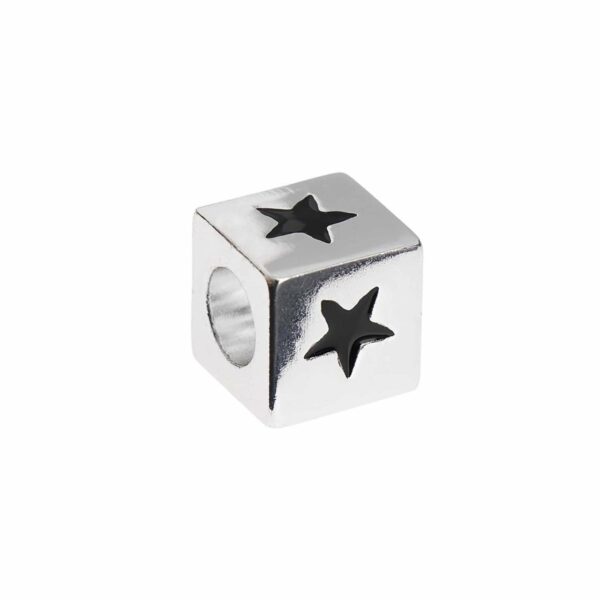 Rico Design itoshii - Ponii Beads Würfel Stern silber 10x10x10mm