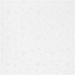 folia Prägekarton Sterne 50x70cm 220g/m² perlweiß