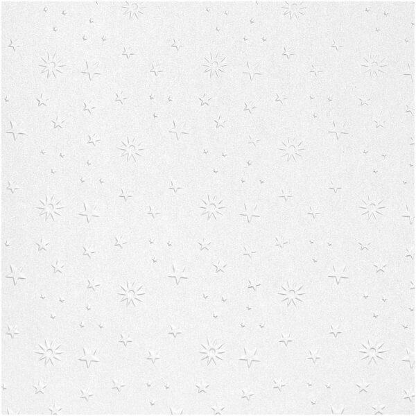 folia Prägekarton Sterne 50x70cm 220g/m² perlweiß