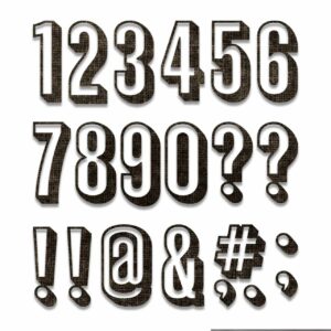 Sizzix Thinlits Die Set Alphanumeric Shadow Numbers