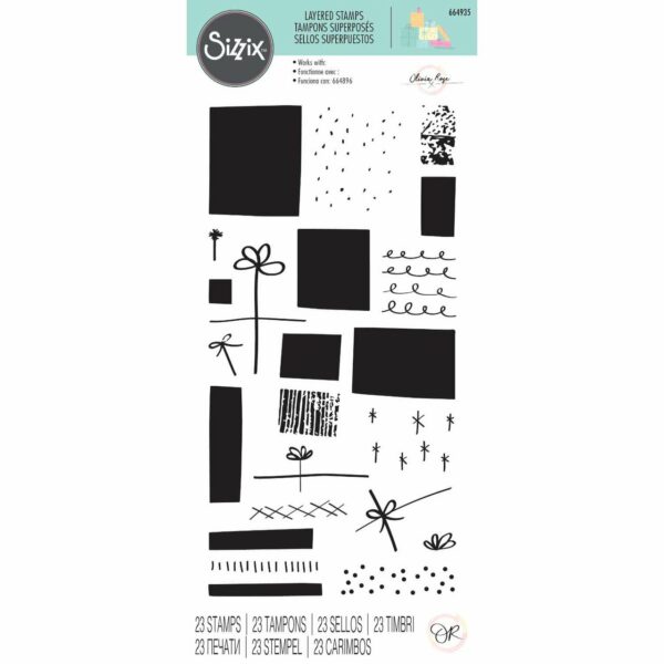 Sizzix Layered Clear Stamps Giftwrap by Olivia Rose