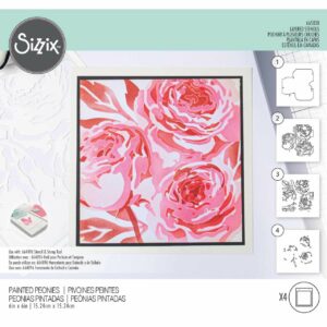 Sizzix Layered Stencils Layered Peony by Olivia