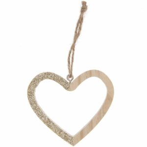 Ohhh! Lovely! Holzhänger Herz 8x8x1cm natur-gold