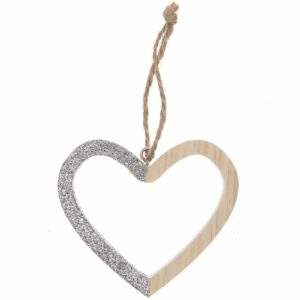 Ohhh! Lovely! Holzhänger Herz 8x8x1cm natur-silber