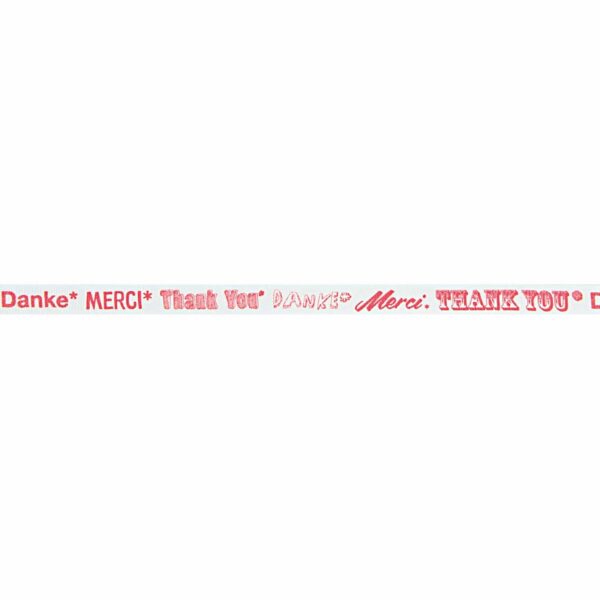 Rico Design Ribbon thank you weiß-neonrot 2m