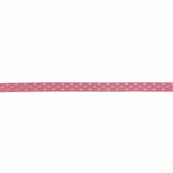 Made by Me Ribbon Punkte klein pink-gold 10mm 2m