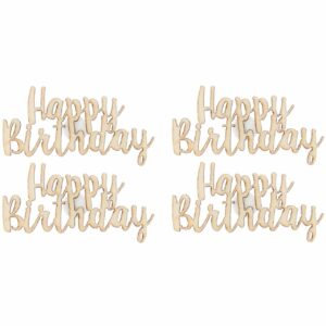 Rico Design Holzsticker Happy Birthday 48x28mm 4 Stück