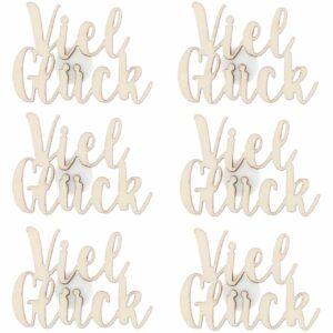 Rico Design Holzsticker Viel Glück 30x22mm 4 Stück