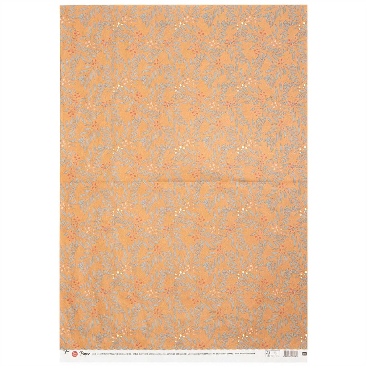 Rico Design Paper Patch Papier Zweige orange 30x42cm