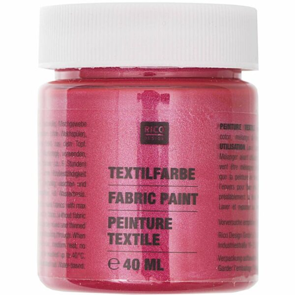 Rico Design Textilfarbe 40ml granatrot perlmutt