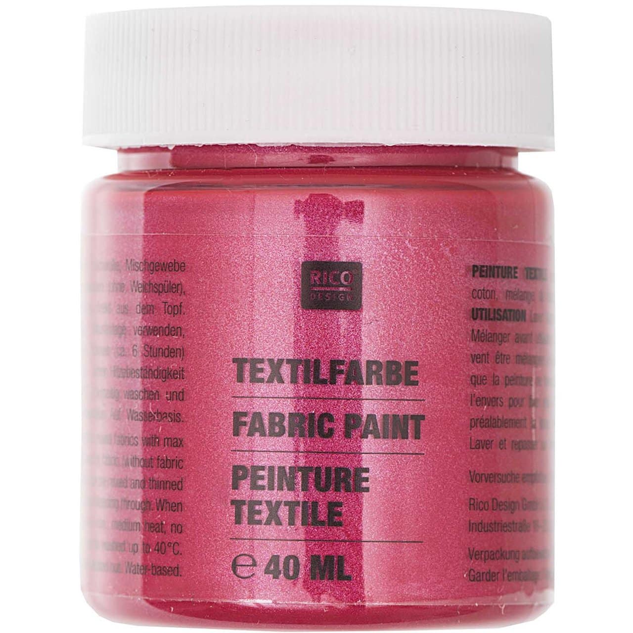 Rico Design Textilfarbe 40ml granatrot perlmutt