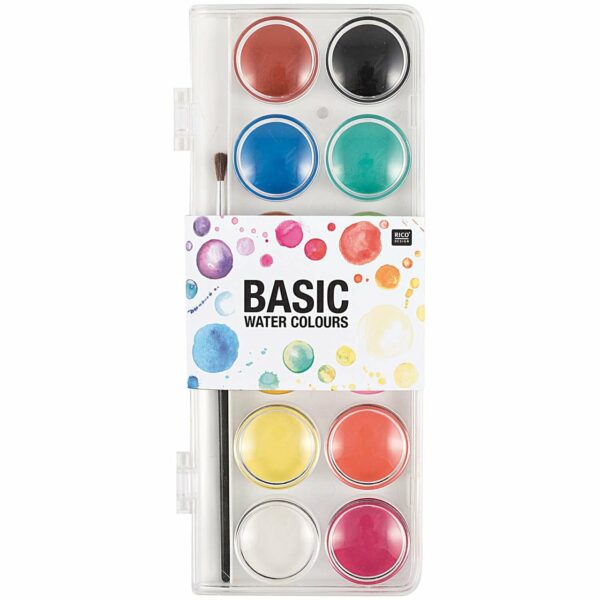 Rico Design Basic Water Colours Wasserfarbkasten 12 Farben