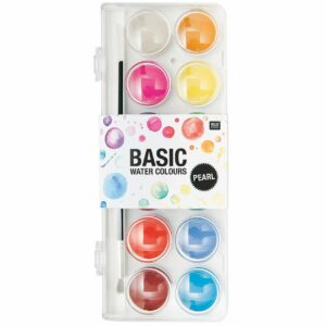 Rico Design Basic Pearl Water Colours Wasserfarbkasten 12 Farben
