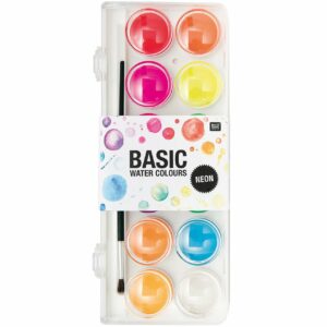 Rico Design Basic Neon Water Colours Wasserfarbkasten 12 Farben