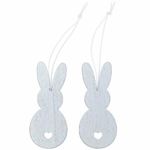 Ohhh! Lovely! Holzhänger Hase 2 Stück silber