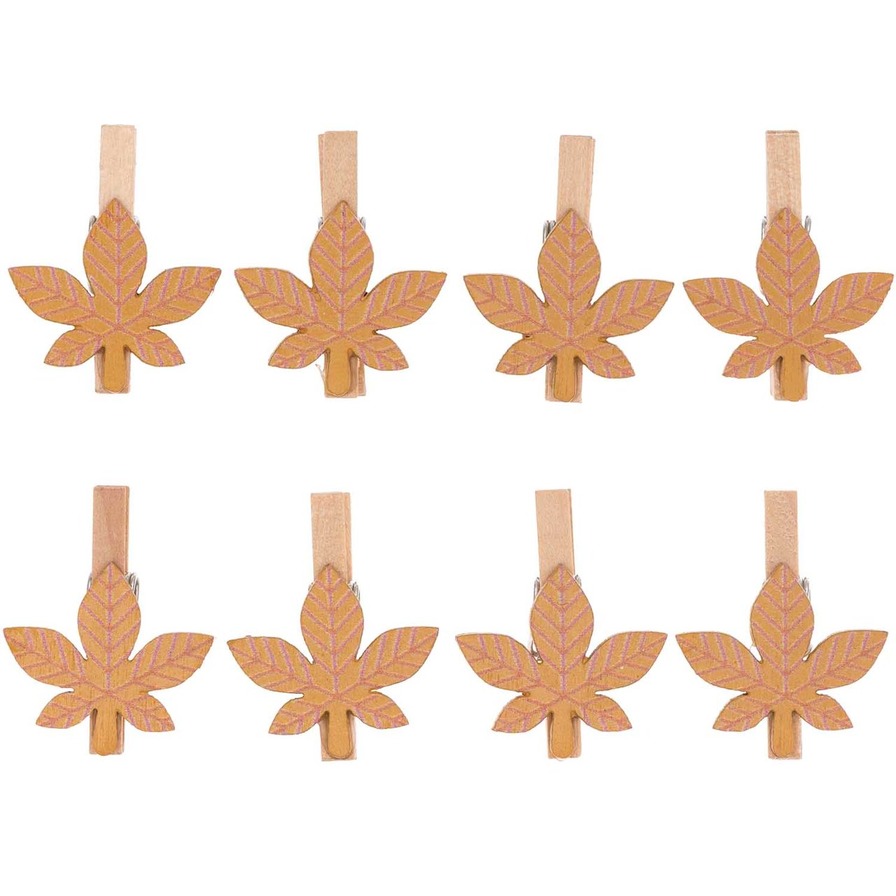 Ohhh! Lovely! Holzclips Blatt braun 3cm 8 Stück