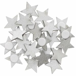 Ohhh! Lovely! Holzsticker Sterne silber 20x19mm 24 Stück