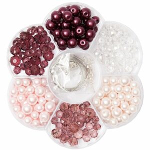 Rico Design Glasschliff-Renaissance-Perlen Set rosa 249teilig
