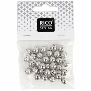 Rico Design Perlen silber 6mm 60 Stück