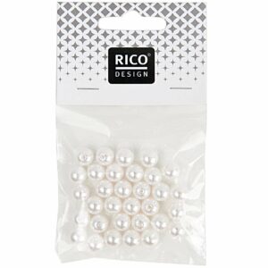 Rico Design Wachs-Perlen perlweiß 4mm 80 Stück