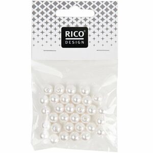 Rico Design Wachs-Perlen perlweiß 6mm 60 Stück