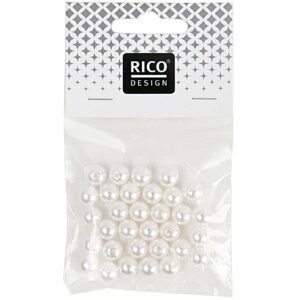 Rico Design Wachs-Perlen perlweiß 10mm 15 Stück