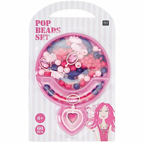 Rico Design Pop Beads Set pink klein